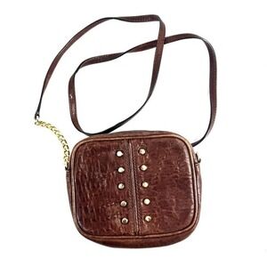 Michael Kors Leather Brown Mini‎ Studded Crossbody Purse